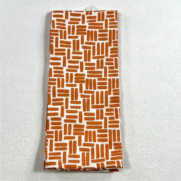 Set of 2 PEACHES 100% Cotton Kitchen Towels Orange White 15 x2 5 in OEKO-TEX - Picture 2 of 12